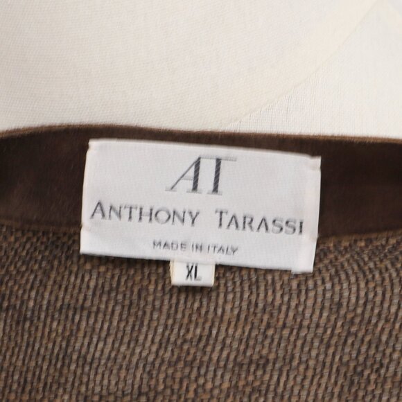 Vintage ANTHONY TARASSI Brown Net Vest Suede Trim Size XL - Picture 5 of 5